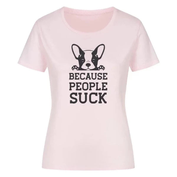T-Shirt Women Frontdruck | People Suck - Bulldog Shirts Wear