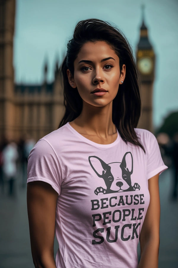 T-Shirt Women Frontdruck | People Suck - Bulldog Shirts Wear