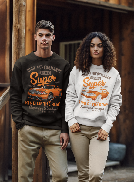 Premium Organic Sweatshirt Frontdruck | King of The Road
