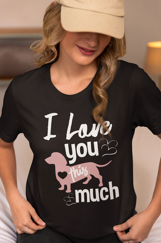 Premium Organic Shirt Women Fontdruck |  Love you this much