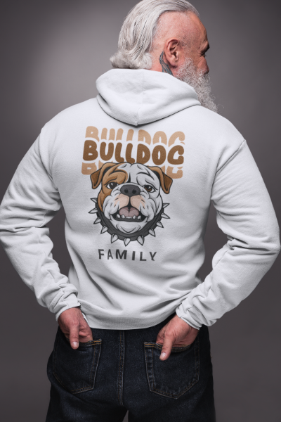 Zipper Hoodie Unisex Front + Rückendruck | Bulldog Family